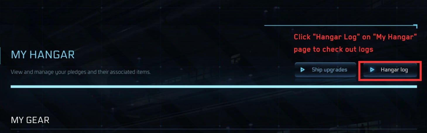RSI Hangar Log Button