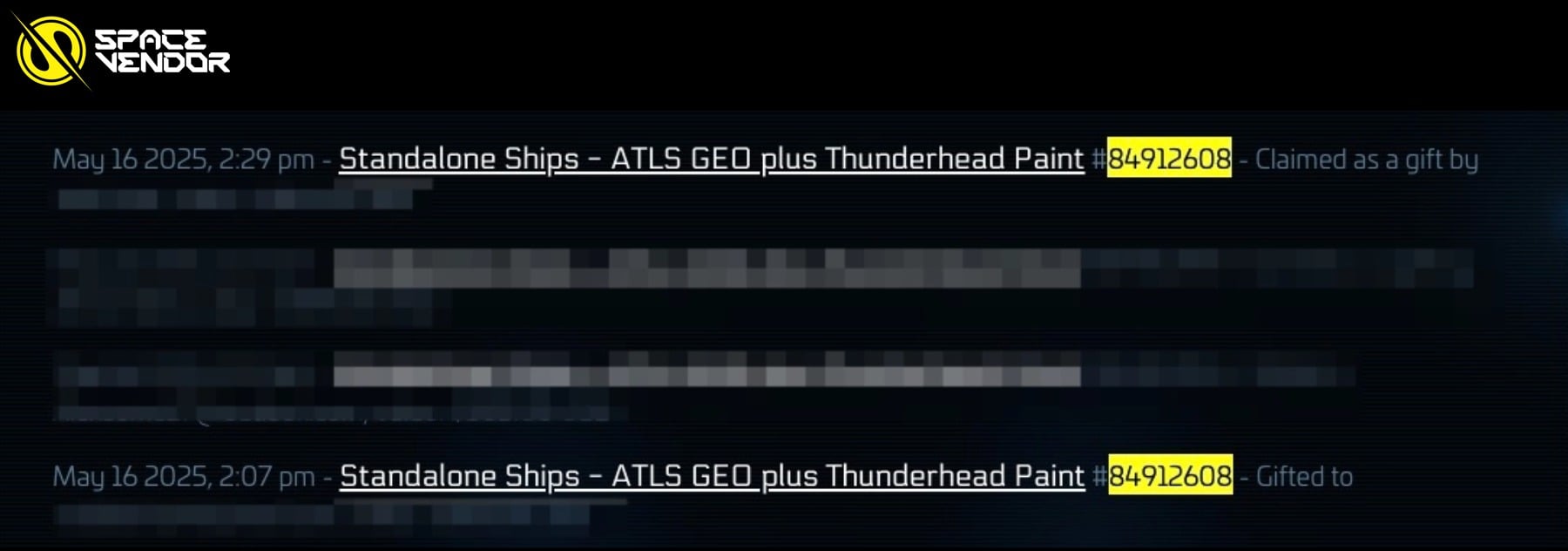 RSI Hangar Log Example