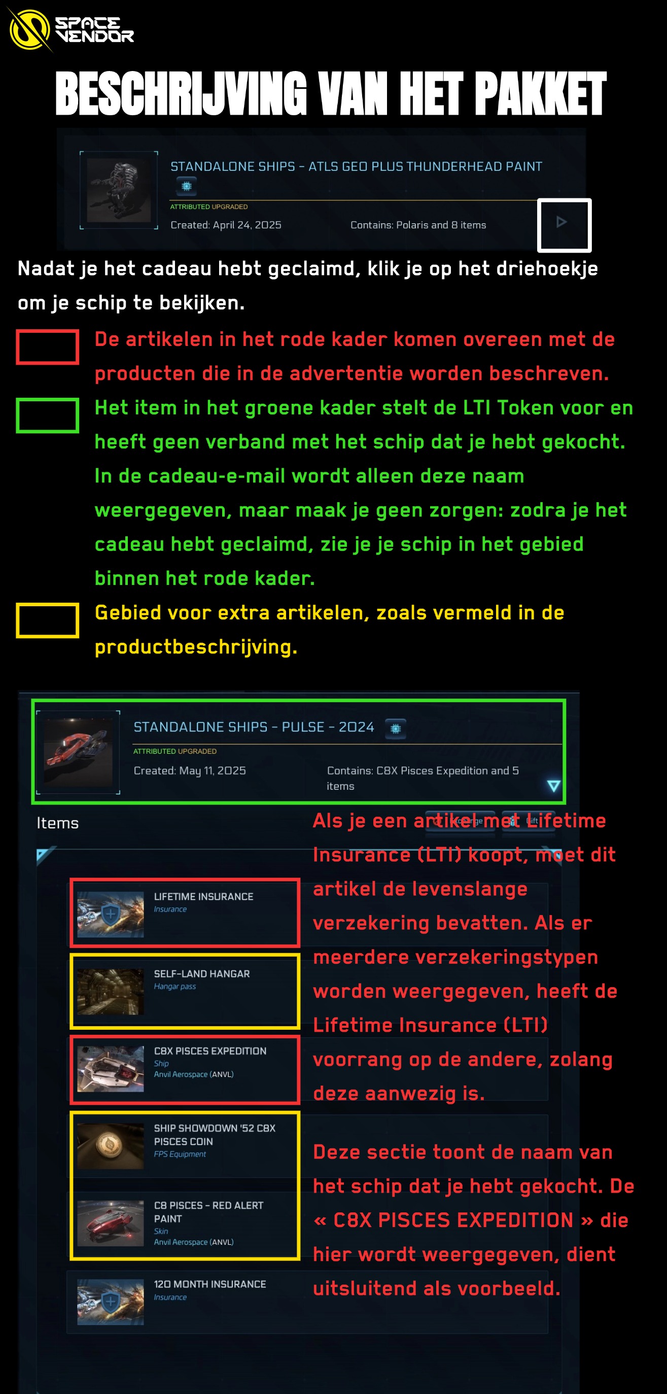 LTI package explanation showing RSI hangar items